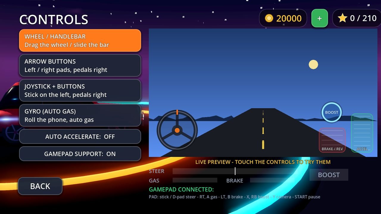 AIRSHIFT controls setup with live preview